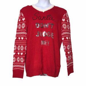 No Boundaries Santa Don't Judge Me Sweater XXXL 21